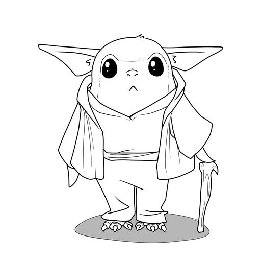 Lineart de un Porg