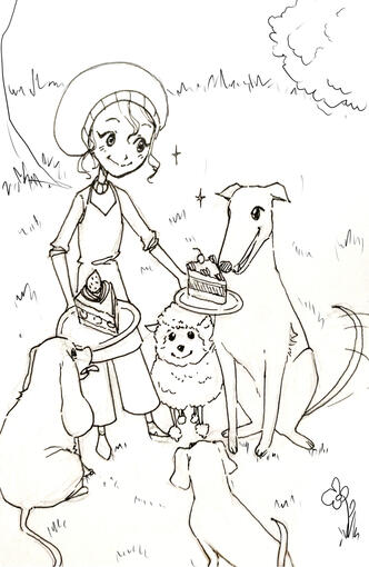 Boceto de otra escena del libro.
